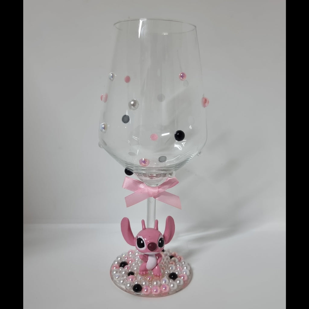 Angel - Stitch Hand Decorated Wine Glass