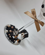 Bernese Mountain Dog Hand Decorated Wine Glass