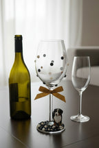 Bernese Mountain Dog Hand Decorated Wine Glass