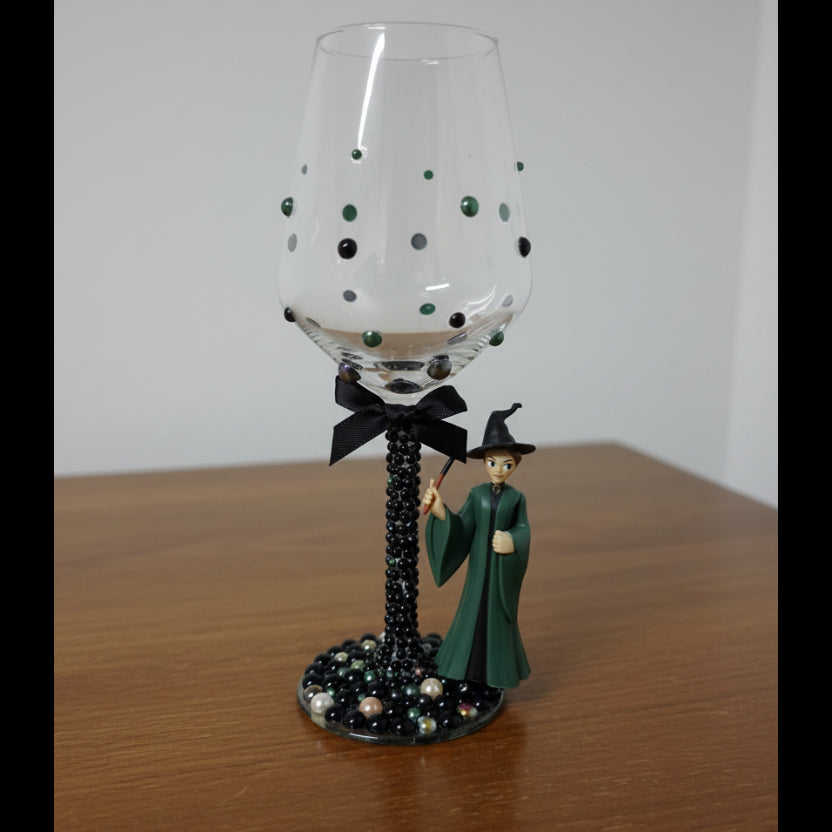 Mrs McGonagall Hand Decorated Wine Glass