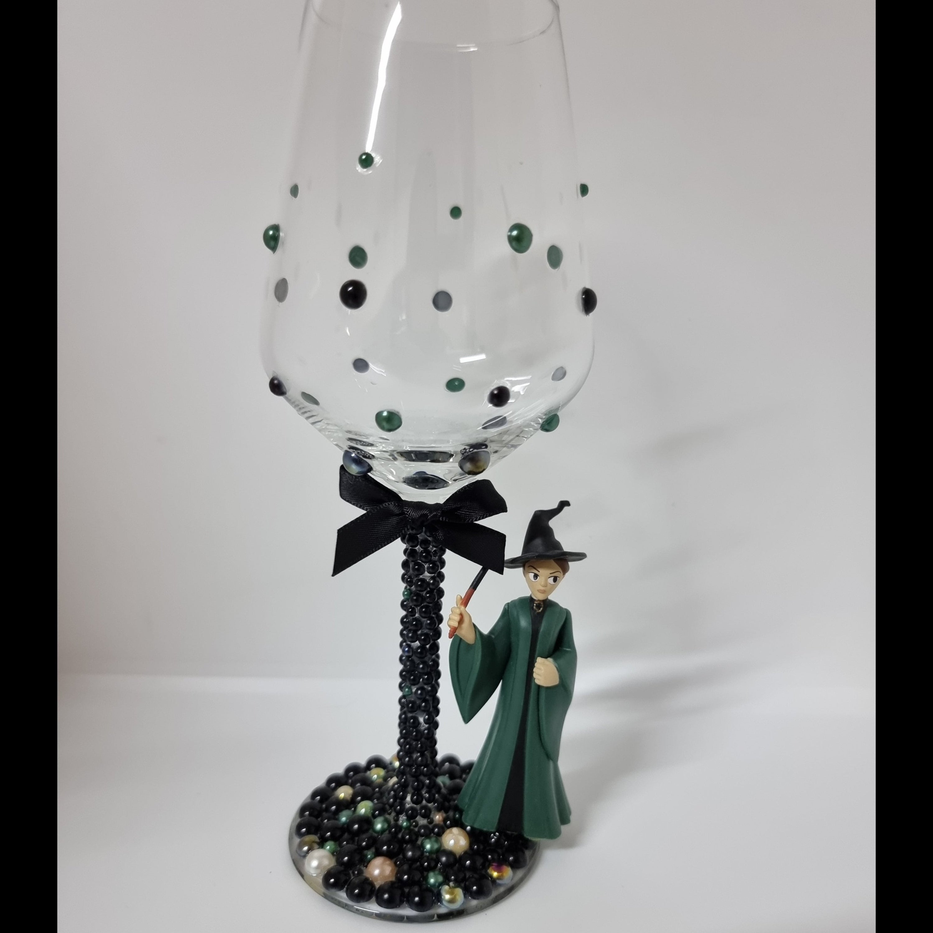Mrs McGonagall Hand Decorated Wine Glass