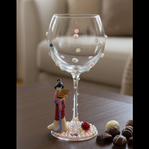 Mulan Hand Decorated Large Glass