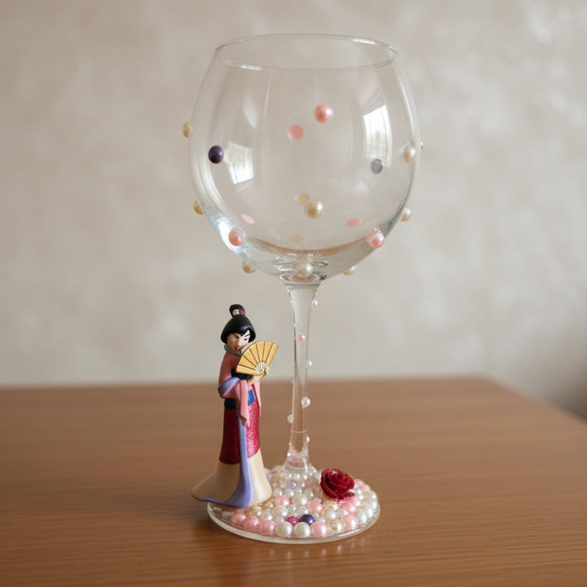Mulan Hand Decorated Large Glass