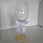 Hand Beaded Wine Glass