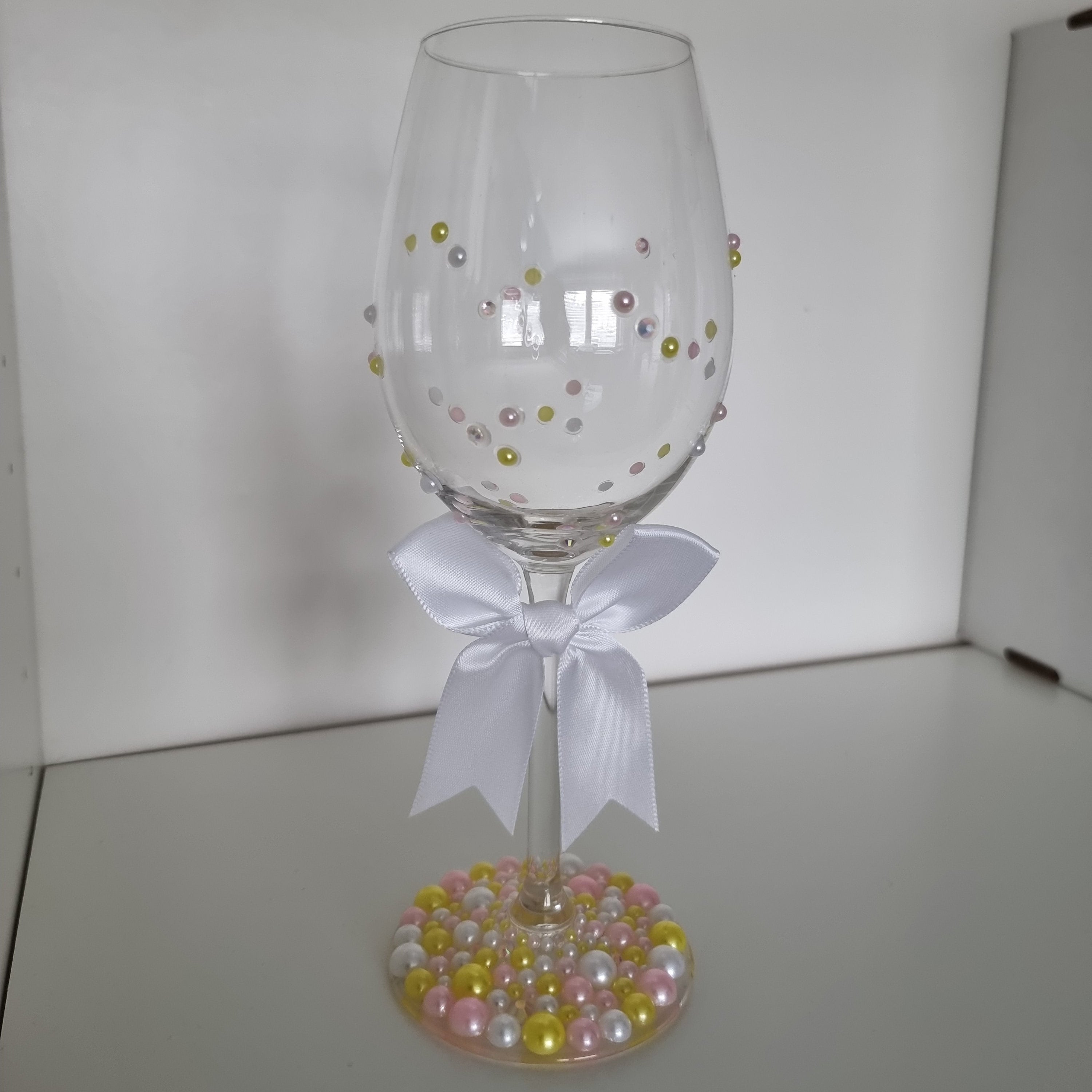 Hand Beaded Wine Glass