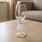 Hand Beaded Wine Glass