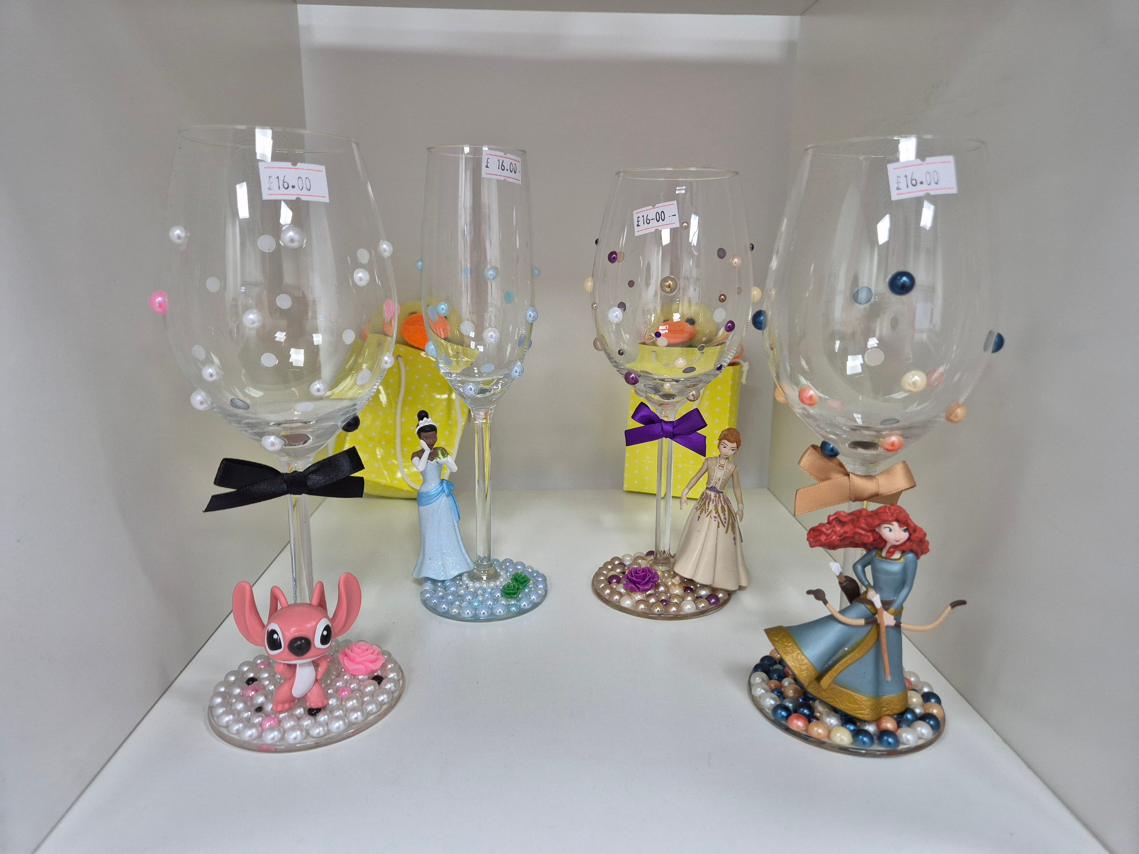 Hand Decorated Character Inspired Wine Glass - Unique Handmade Gift for Her - Merida