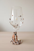 Boxer Hand Decorated Wine Glass