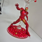 Iron Man mounted on a wine glass.