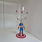 Captain America - Hand Decorated Wine Glass