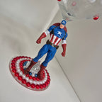 Captain America - Hand Decorated Wine Glass