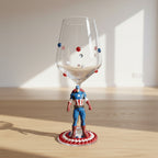 Captain America - Hand Decorated Wine Glass