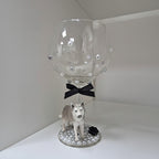 Large Husky Hand Decorated Glassware