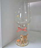 Golden Retriever Hand Decorated Wine Glass