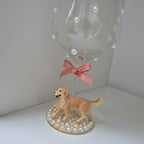 Golden Retriever Hand Decorated Wine Glass