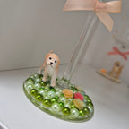Retriever Puppy Hand Decorated Wine Glass