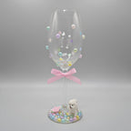 Bichon Frise Hand Decorated Wine Glass