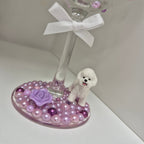 Bichon Frise Hand Decorated Glass