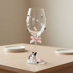 French Bulldog Hand Decorated Wine Glass