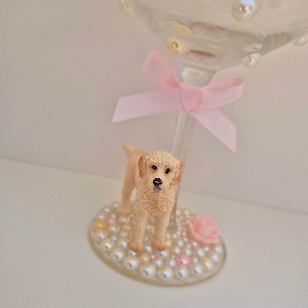 Labradoodle Hand Decorated Glass