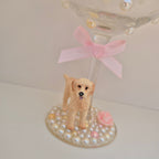 Labradoodle Hand Decorated Glass