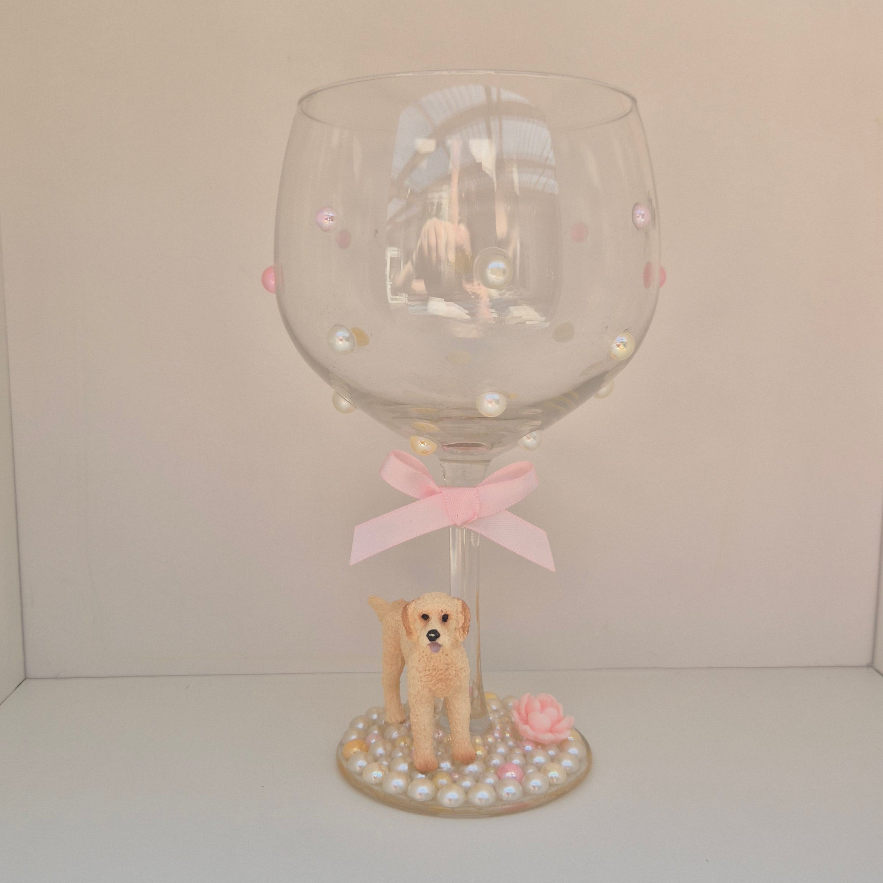 Labradoodle Hand Decorated Glass