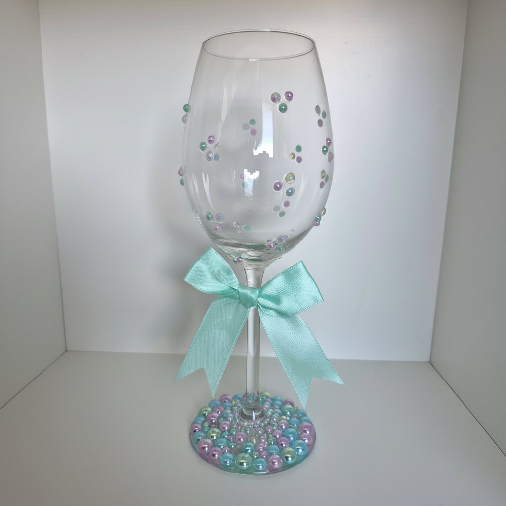 Hand Beaded Wine Glass Perfect for Birthdays and Celebrations