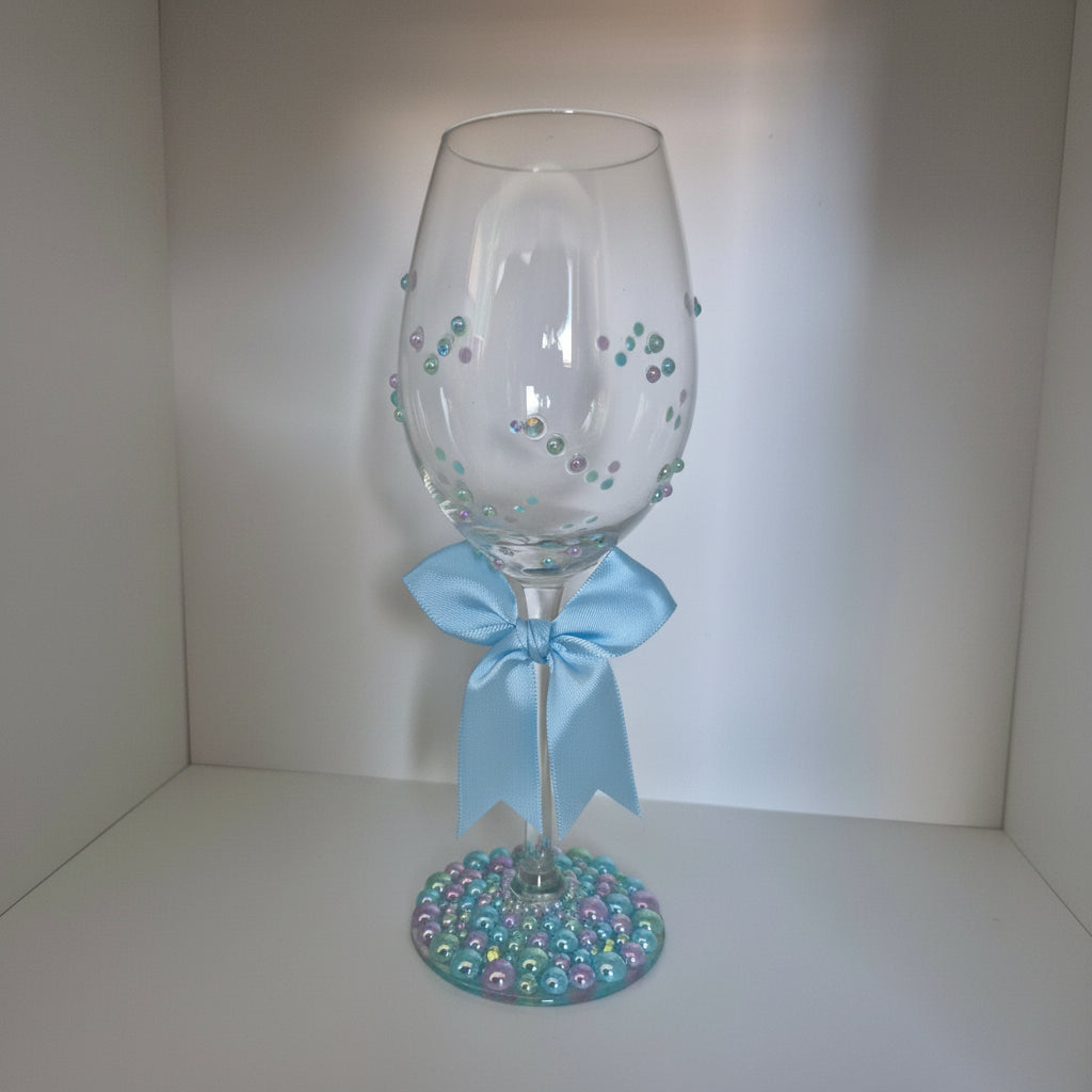 Hand Beaded Wine Glass Perfect for Birthdays and Celebrations