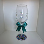 Hand Beaded Wine Glass - Sparkly Keepsake Gift For Birthday or Celebration