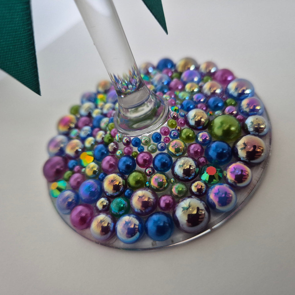Hand Beaded Wine Glass - Sparkly Keepsake Gift For Birthday or Celebration