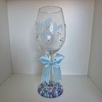 Happy Birthday Hand Beaded Wine Glass