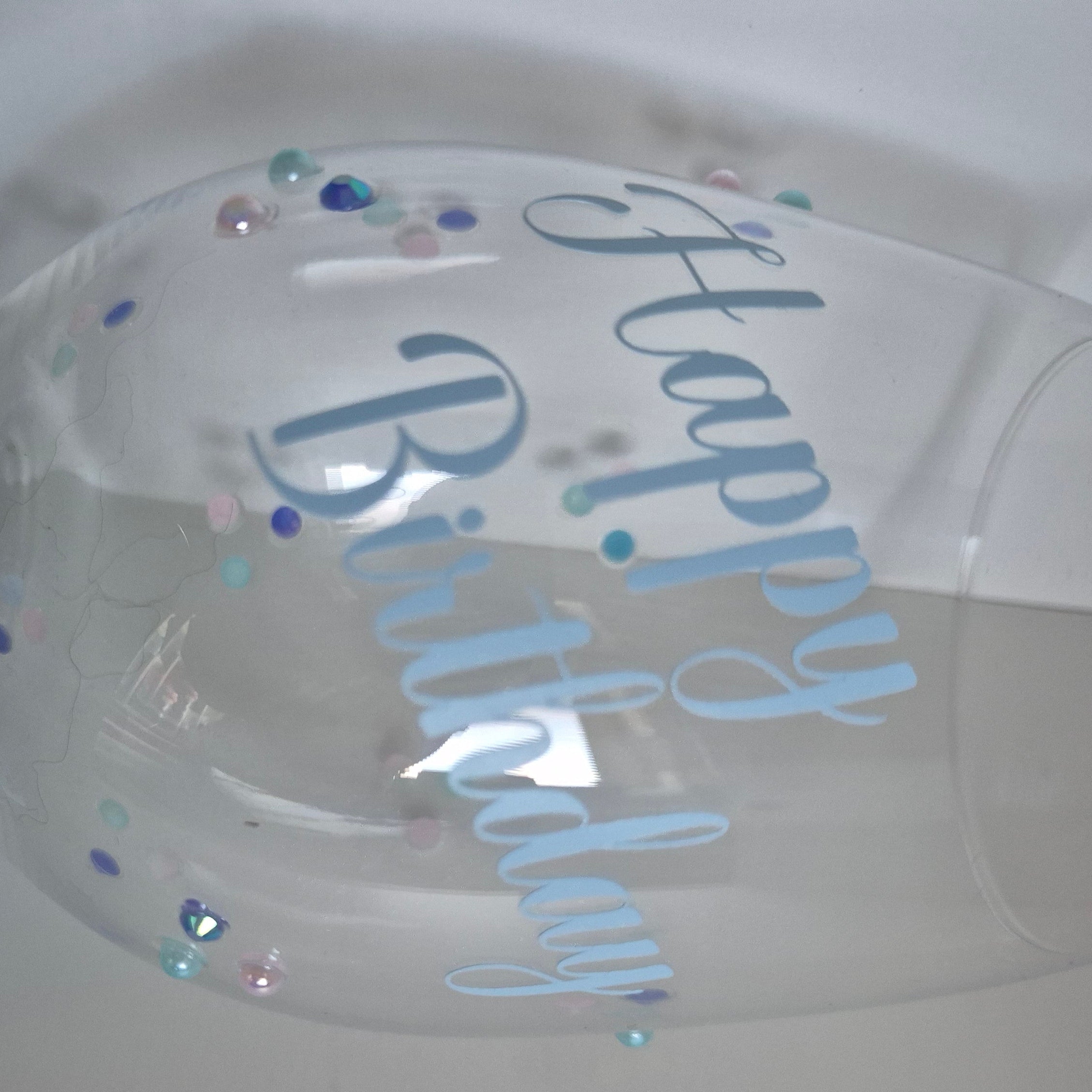 Happy Birthday Hand Beaded Wine Glass