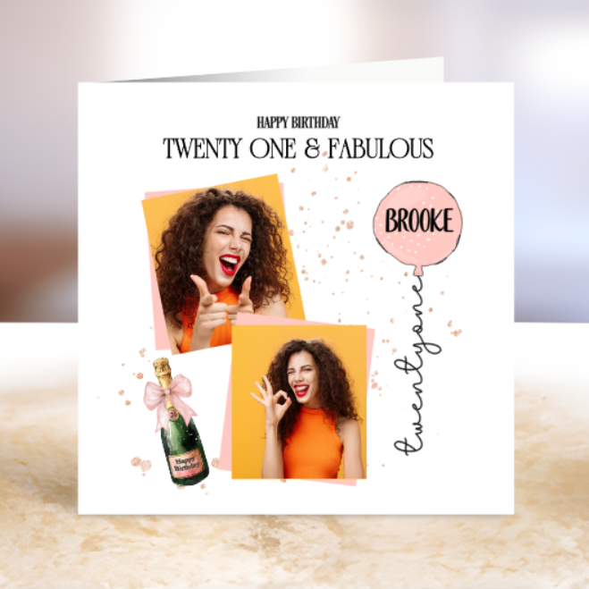 Happy 21st Birthday - Personalised Card
