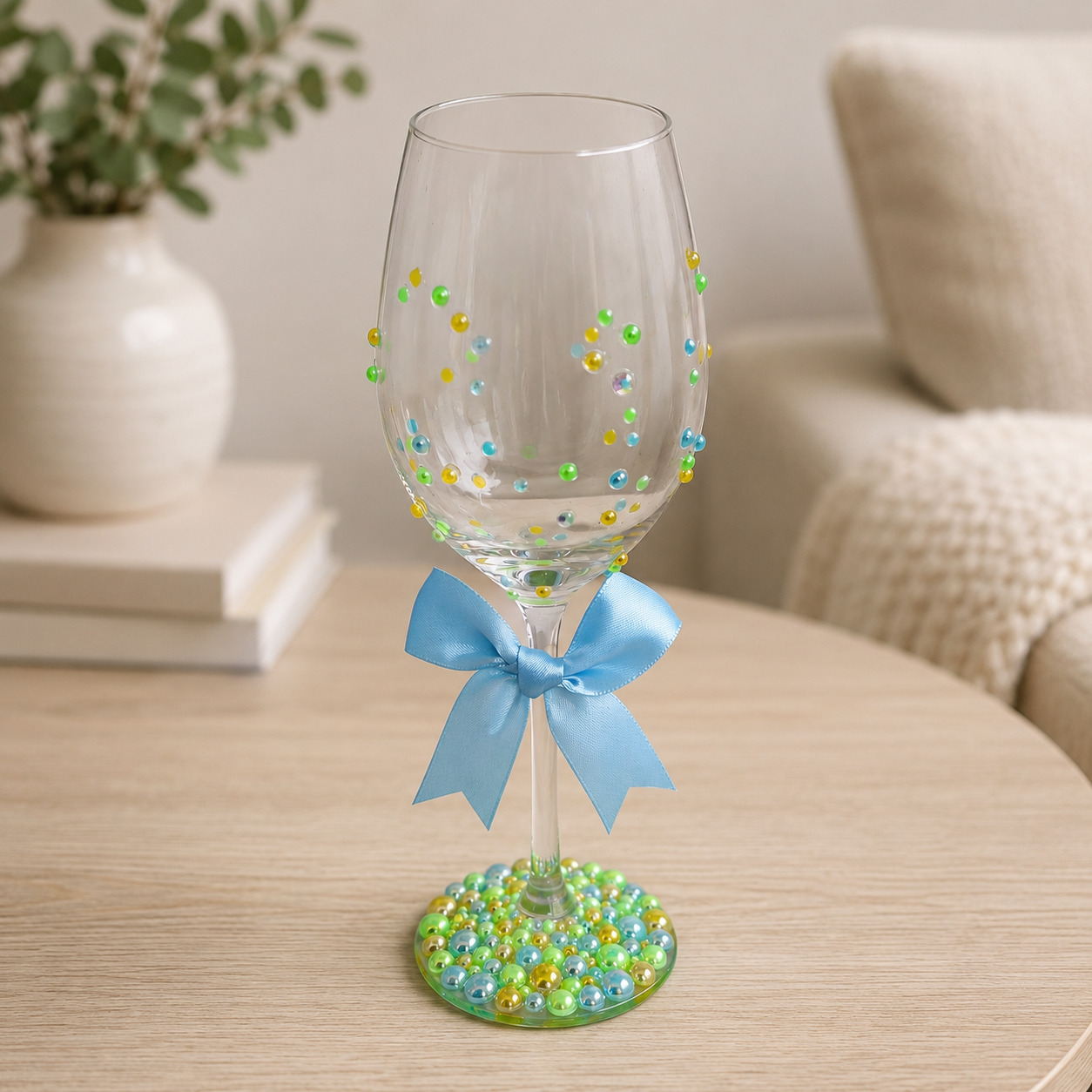 Hand Beaded Wine Glass - Celebrate in Style