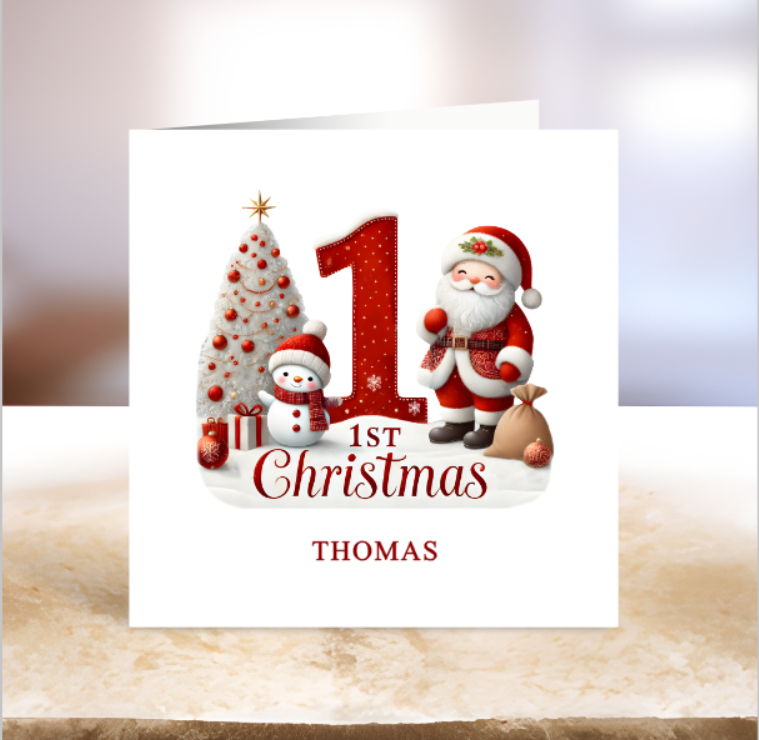 First Christmas with Santa - Christmas Card
