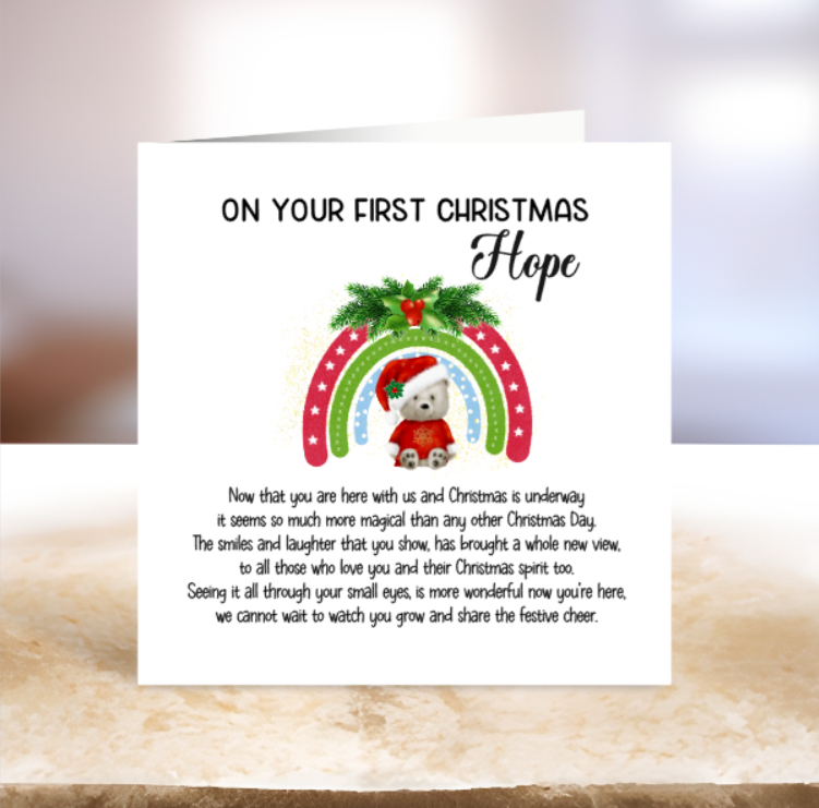 Personalised Baby's First Christmas Card