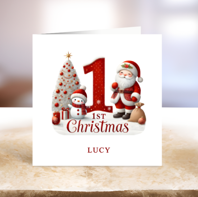 First Christmas with Santa - Christmas Card