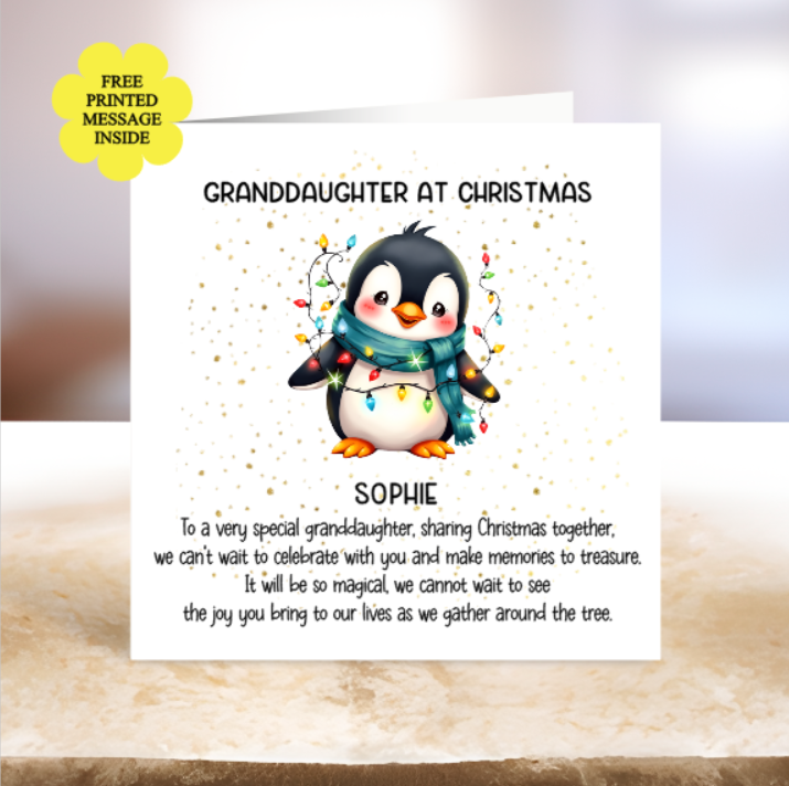 Granddaughter Christmas Card - Personalised