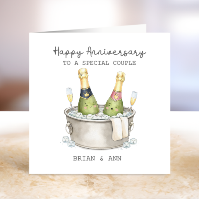 Novelty Champagne Anniversary Card