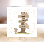 Personalised Baby Announcement Card – Cute Bear Keepsake
