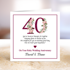 Ruby Wedding Anniversary Card