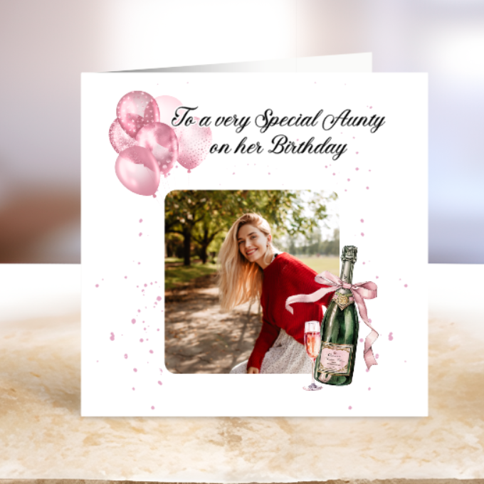 Special Aunty Birthday Card - Personalise with Photo