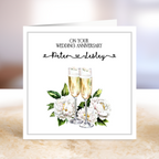 Champagne Wedding Anniversary Card