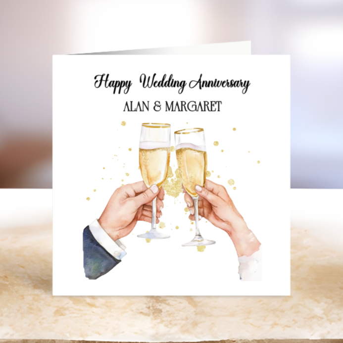 Wedding Anniversary Card - Personalised With Names