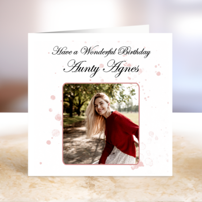 Aunty Birthday Card - Personalise with Photo