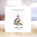 Personalised Girls Baptism Card - Church