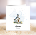 Personalised Boys Baptism Card - Church