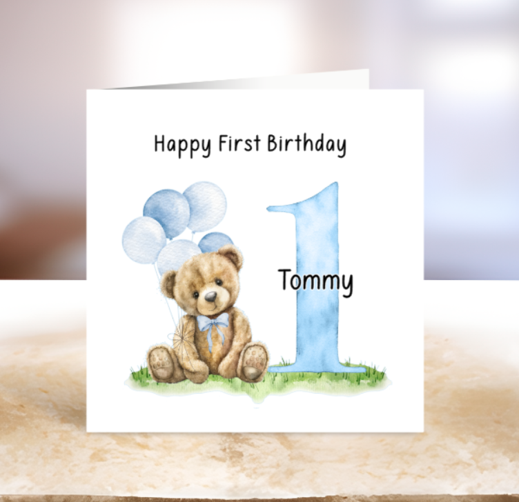 Bear Milestone Birthday Card  - First - Second - Third - Fourth