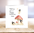 Personalised Fairy & Mushroom Birthday Card