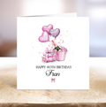 Personalised Pink Champagne Birthday Card